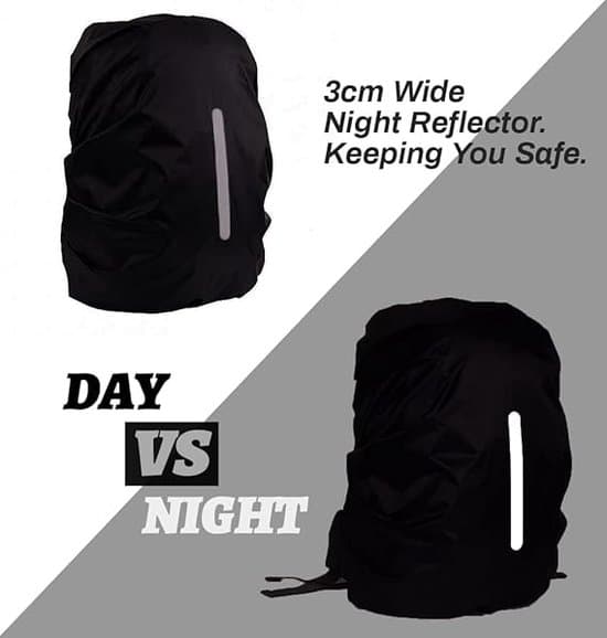 2-pack reflekterande vattentätt ryggsäcksregnskydd, polyester, kompatibelt med 30-40L ryggsäckar, utomhus