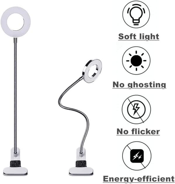 1-pakning LED-bordlampe, 3 lysstyrkenivåer, øyepleie leselys, egnet for studier og arbeid (sølv) zilver 1 Pack -