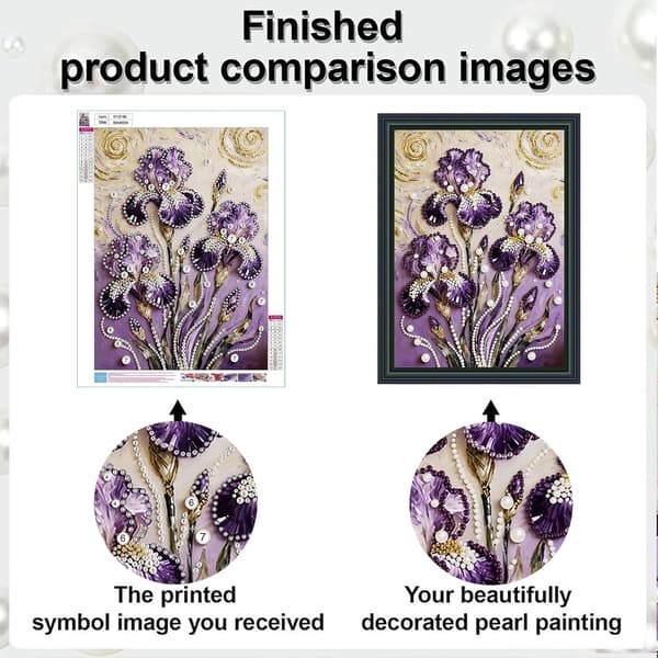 2-pak blomstret perle-diamantkunst-sæt 12 x 16 tommer DIY-håndværk til voksne 2 件装成人花卉钻石艺术珍珠绘画套装(30.48 ×