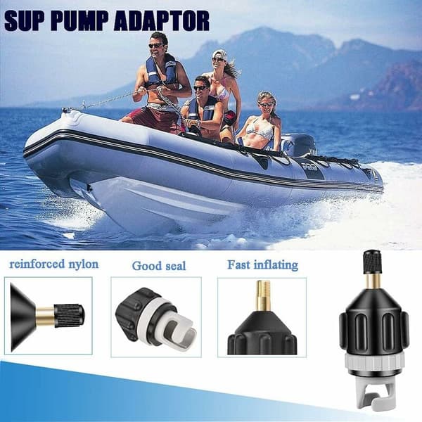 SUP-pumpadapter luftventilomvandlare kompatibel med kajakpaddelbräda surfkanot
