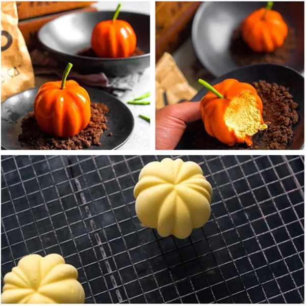 Halloween Gresskar Silikonform 1 stk 6 Hulrom 3D Såpe Stearinlys Kake DIY Baking