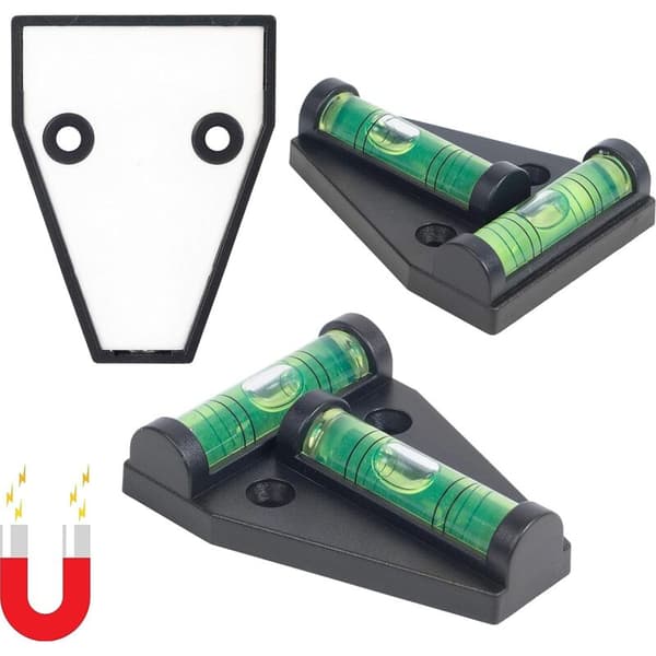 Magnetiskt T-vattenpass 2-pack Dubbla Libeller Akryl för Husvagn Husbil Nivellering