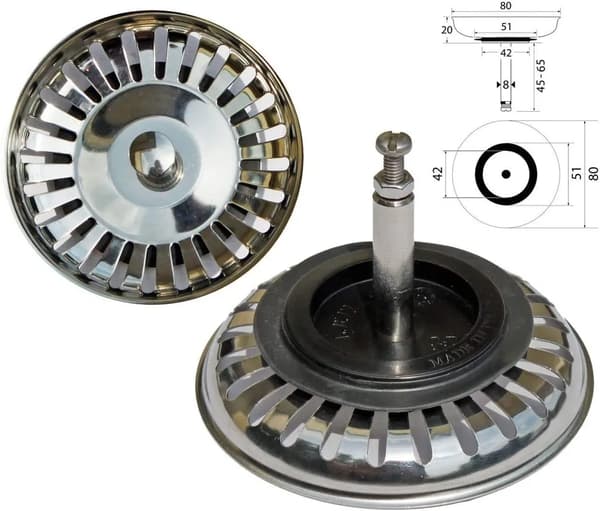 80 mm kurvvask 80mm Basket Sink