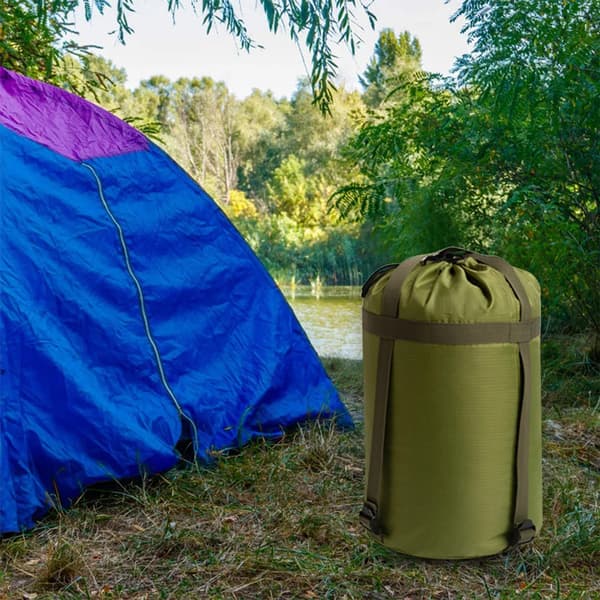 Vattentät kompressionspåse i nylon för utomhuscamping, sovsäcksförvaringspåse