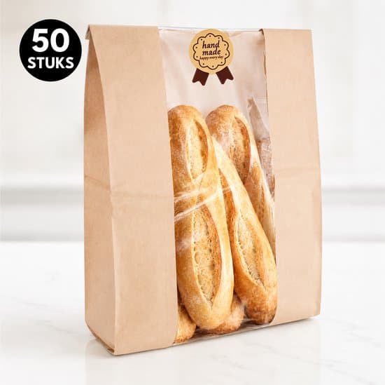 50 papirbrødposer for pakking av brød og bakverk