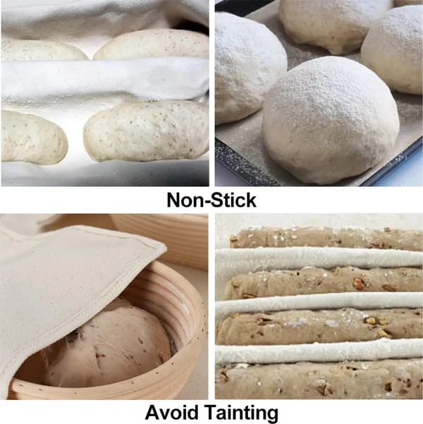 1 x linstoff til brødbaking, deigduk laget av 100 % naturlig lin, brødduk for deigforberedelse og baking (66*88cm)
