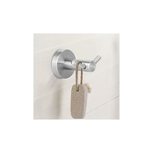 Børstet rustfrit stål rund dobbelt knagerække dobbelt gaffel cylinder design entré bad montering 1 stk