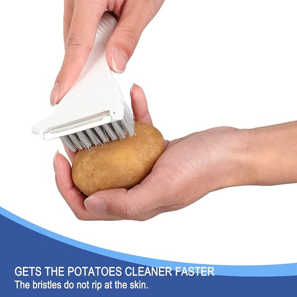 Vihannesharja 2 kpl, nailonharjakset, luistamaton kahva ja koukku Vegetable Scrub Brush