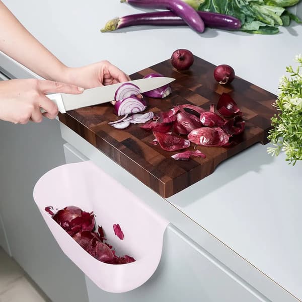 2 kökshängande papperskorgar - Vit Rosa 2-delat avfallsbehållarset