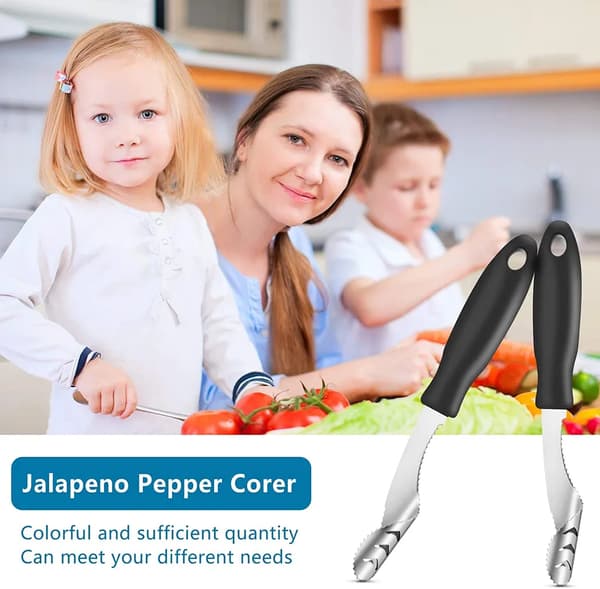 Peberfrugtudkerner i rustfrit stål, 2 stk. Stainless Pepper Corer