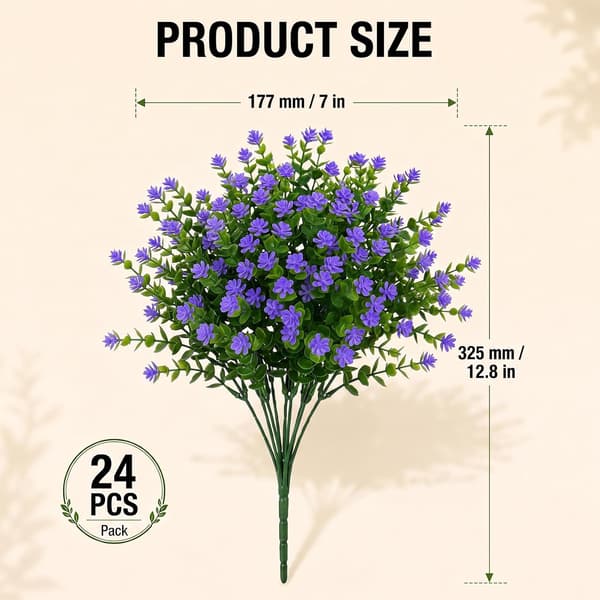 24 Buntar Konstgjorda Kameliablommor Utomhus Lila 24 Bundles Artificial