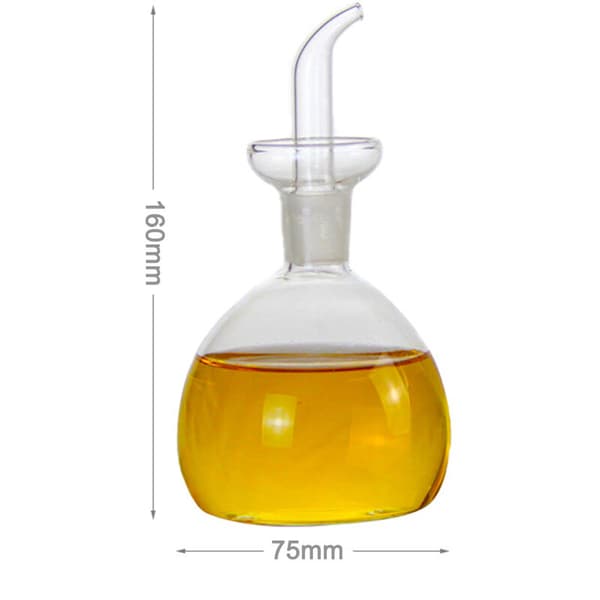 Glassfärgad olivoljedispenser rund kulflaska böjd pip ca 250 ml 1 st