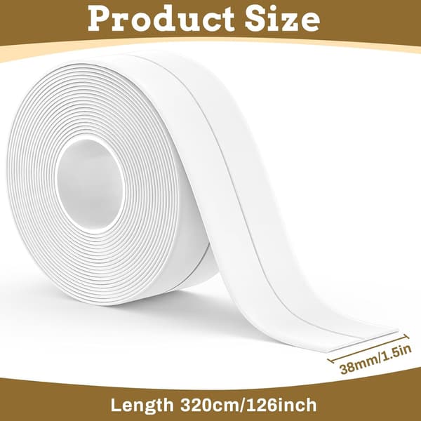 3 rullar vattentät tätningstejp 3,8 cm × 3,2 m vit 3 Rolls Waterproof