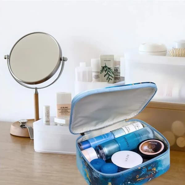 Faux Marmor Kosmetik Organizer Tasker 4 stk Bærbare Rejse Vandtætte Multi Størrelse