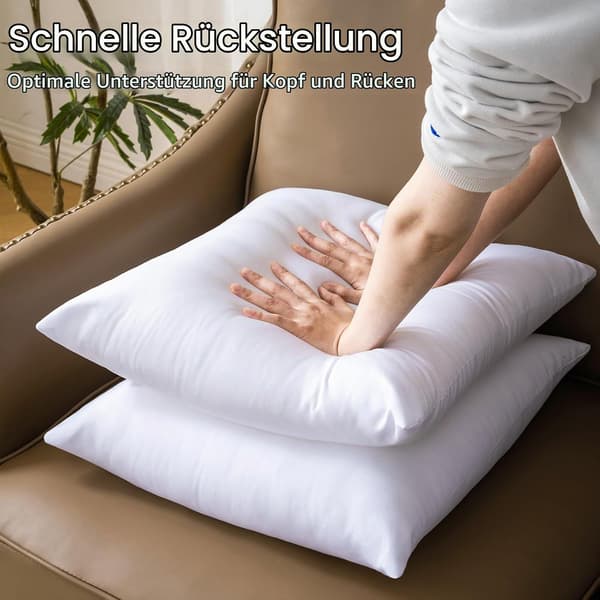 Sett med 4 hvite putefyll på 45 x 45 cm for sofa og dekorative puter Set of 4