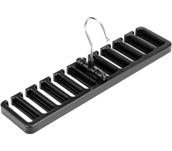 Slipsbælte Organizer Bøjle Skabspladsbesparende Plast 30,5x7,3cm Sort 1 stk