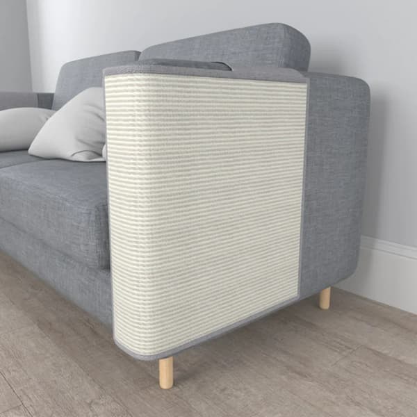 Sisal Kattekradse Sofa Pad Armlæn Beskytter Vendbar Blød Side ~51x36x52cm