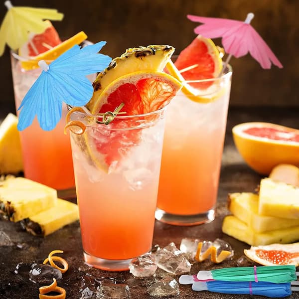 Cocktailpapirparaplyer 150-pakning Blomsterdekorpinner Tilfeldige farger Festdrinker