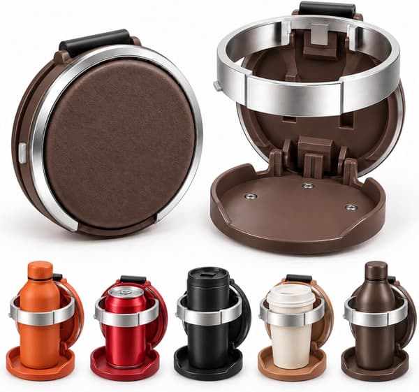 Multifunktionel foldbar kopholder til bildør, 4'' stor diameter kopholder Large