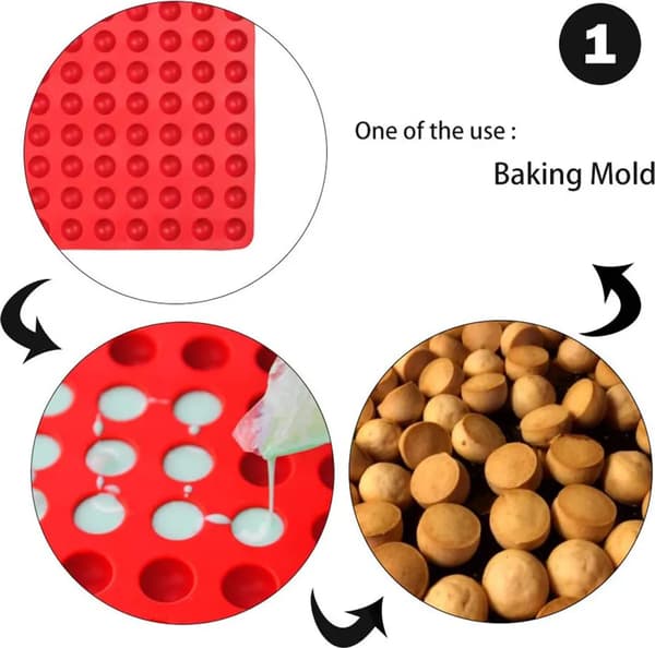 Silikon Bakeunderlag 2cm Halvkuleformet Silikonmatte med Små Formhull for Hundekjeks og Godbiter, Sjokoladeform Bakeunderlag