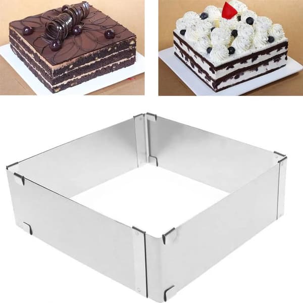 Justerbar kakering i rustfritt stål 10-18 cm H5 cm Mousse Bakeform 1 stk
