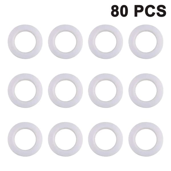 80 klämma gardinringar 46 mm diameter stångtillbehör duschkrokar plast vit guld