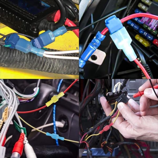 T-Tap No-Strip ledningsforbindelsessæt 120 stk. rød blå gul nylon kobber hurtig samling