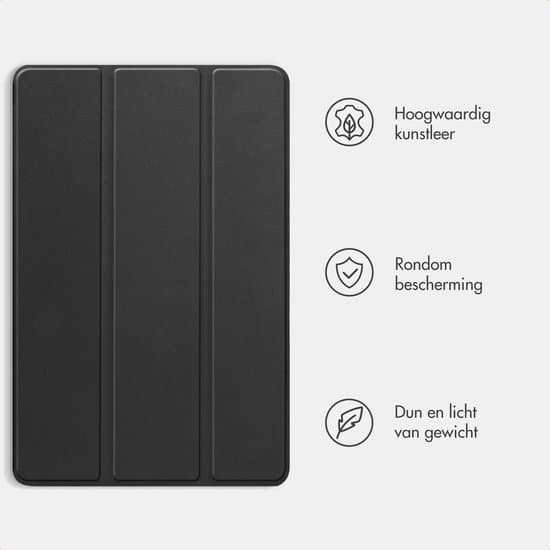 Svart trefaldigt surfplattefodral, kompatibelt med Samsung Galaxy Tab A9 Plus