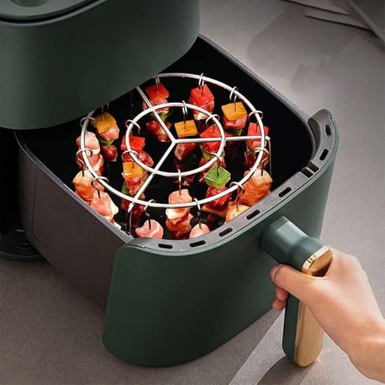 24-dele metalspydstativ, rustfrit stål, til airfryer og ovn
