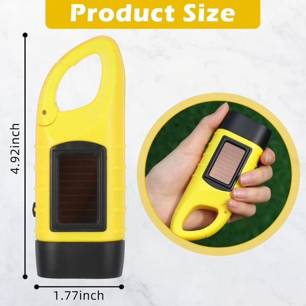 Bærbar Solar Håndsving Mini Lommelygte Nøglering Udendørs Nødlys Kit 1 pcs