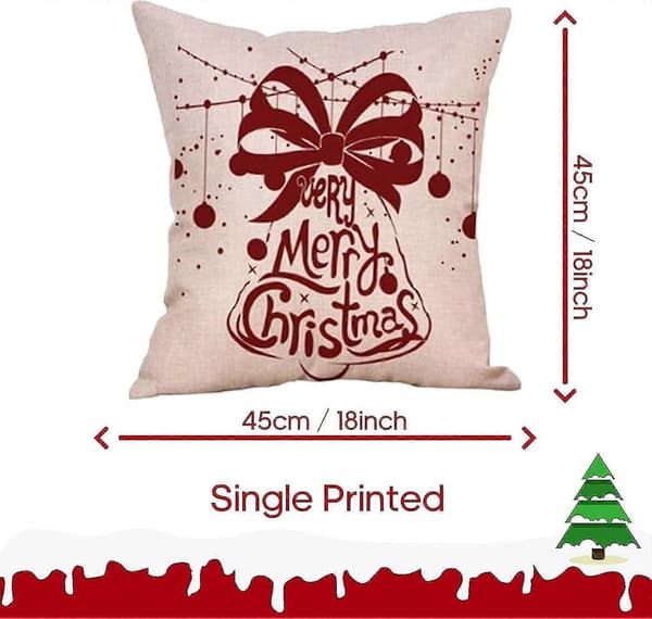 4 stk. julepudebetræk 45x45cm, Glædelig Jul Dekorative Pudebetræk til Sofaseng Hjemmefest Indretning 4 pcs