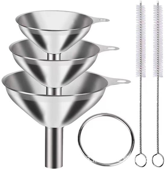 Trattset i metall för köket (Ø7.5cm/5.5cm/4.5cm) - Silver RVS Trechter Set