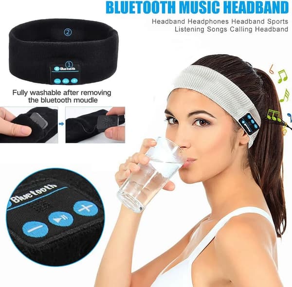 Sovhörlurar Bluetooth 5.0 Sportpannband Stereoheadset med mikrofon
