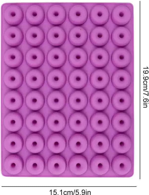 Mini Donut Silikonform, Non-stick Matkvalitets Silikon, Godteri, Sjokolade, Gelé, Isbitform med Pipette