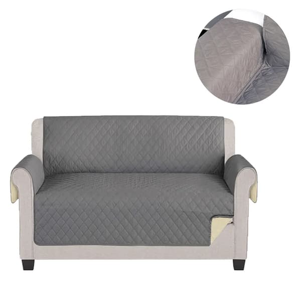 Vändbart Vattentätt Sofföverdrag Mörkgrå 130x195 cm för Hundar Katter Soffor