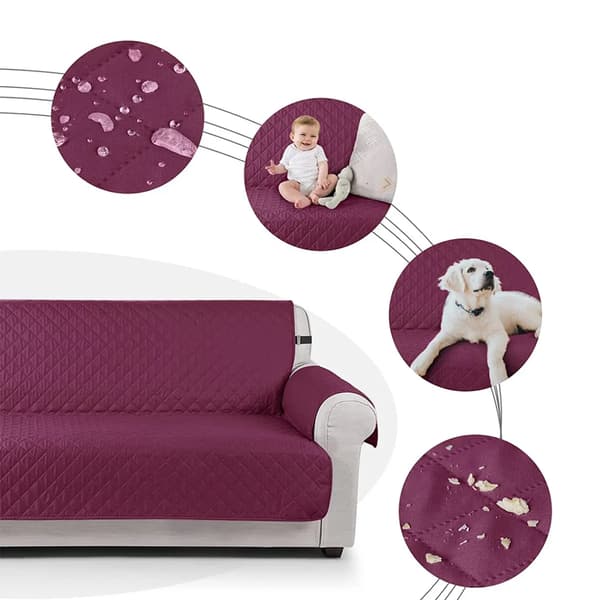 Vandtæt Sofabetræk til Kæledyr Skridsikker Marineblå Elastiske Stropper 4-Lags Polyester Flere Størrelser Maskinvaskbar Pet Waterproof Sofa