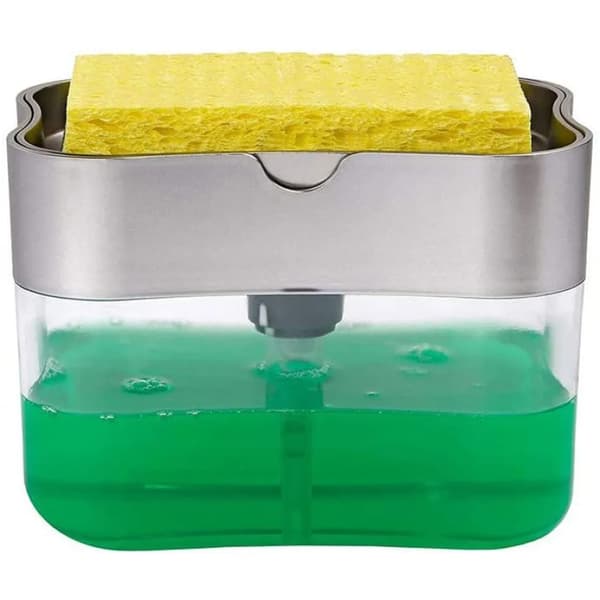 Diskbänkstvålpump med svamphållare Sink Soap Dispenser