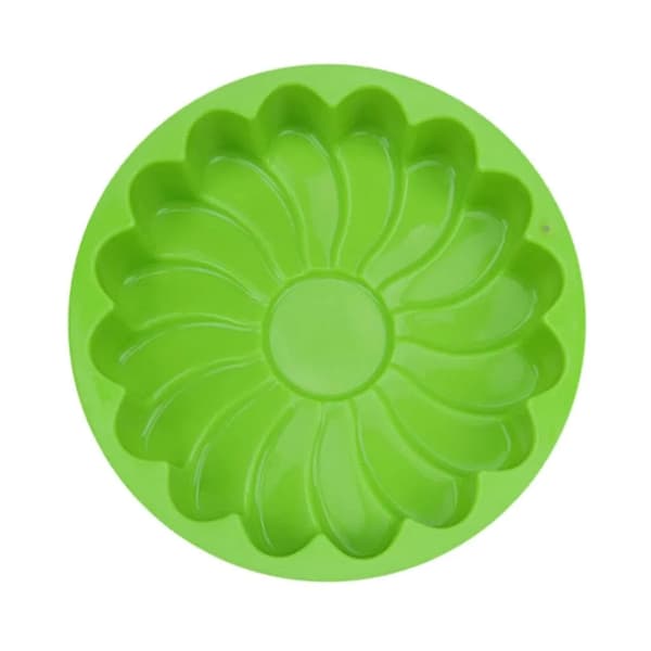 3D Silikon Kakeform Blomst Matkvalitet Rund 23 cm Fondant Sjokolade Dekor