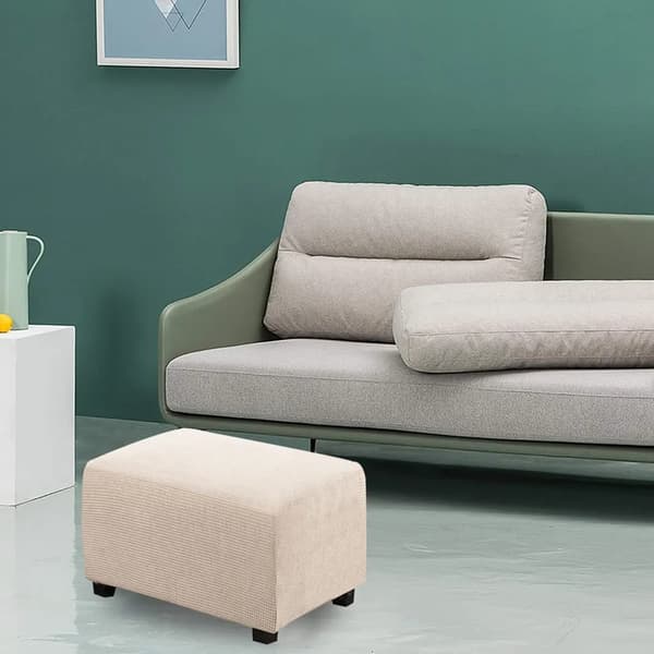 Strekkbart pufftrekk lys beige størrelse M elastisk bunn polyester vaskbart