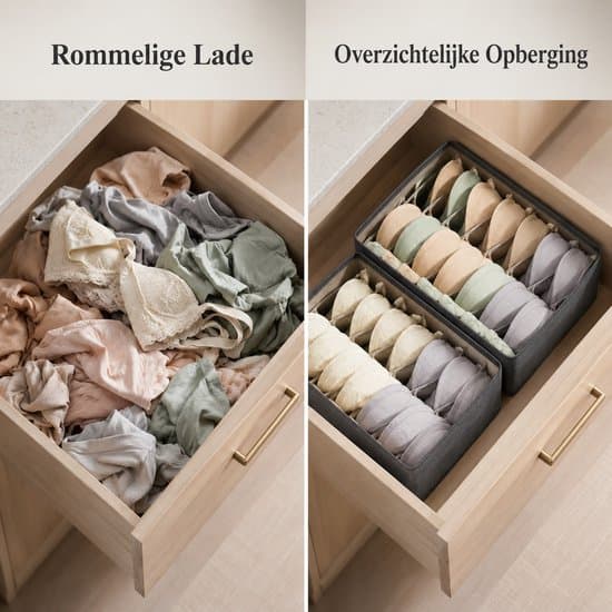 2-pakning BH-organisering 6 rom 32x32x11cm Grå