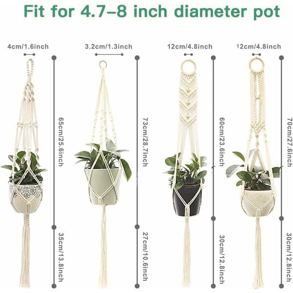 Tofsad bomullsrep växt hängande nät 4-pack