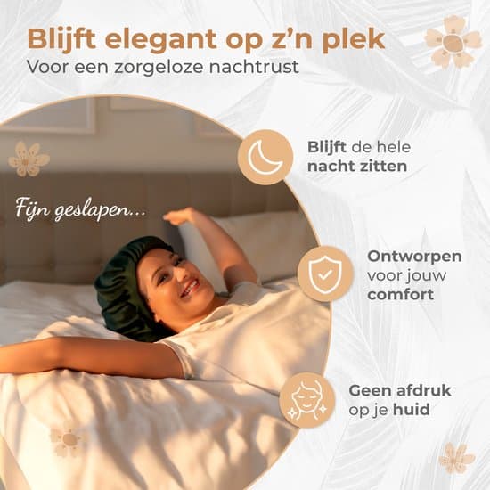 2-pak sort satin sovehætte, justerbar, unisex, hårbeskyttelse