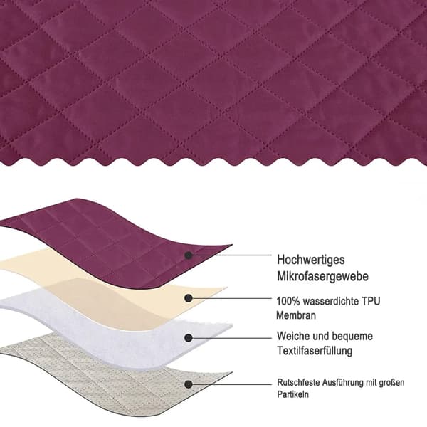 Vandtæt Sofabetræk til Kæledyr Skridsikker Marineblå Elastiske Stropper 4-Lags Polyester Flere Størrelser Maskinvaskbar Pet Waterproof Sofa