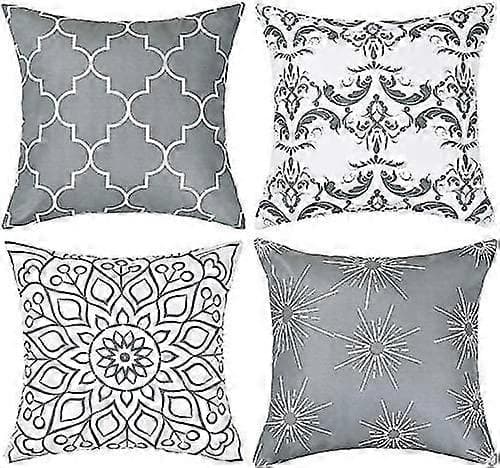 Kuddöverdrag 45x45 cm, 4-pack, moderna geometriska mönster kuddfodral för soffa, sovrum, bilinredning Throw Pillow Covers