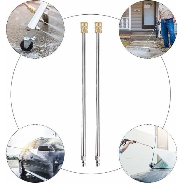 Högtryckstvätt förlängningsrör 2st Rostfritt stål 35cm 4000psi Förlängningsrör i rostfritt Förlängningsrör i rostfritt