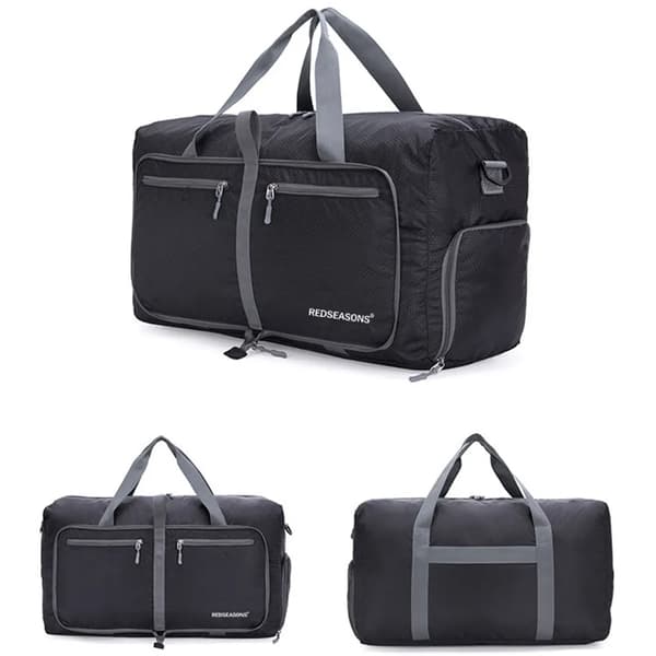 Sammenklappelig Rejsetaske 1 stk. 84L 70x40x30cm Nylon Letvægts Sammenfoldelig Sort