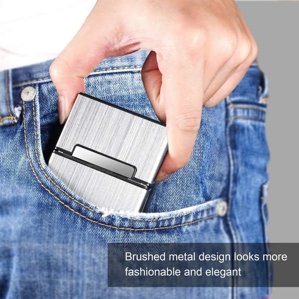 Cigarettfodral i metall, aluminiumlegering, magnetlås, ca 60×90×27 mm, silver Metal Cigarette Case