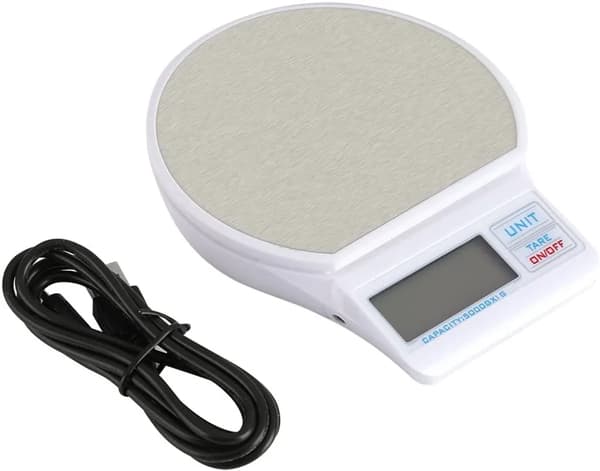Digital köksvåg 5 kg kapacitet 1 g precision bakgrundsbelyst LCD pekknappar bakning mat