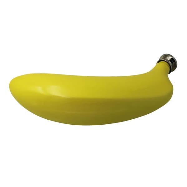 Flatkolbe i rustfritt stål 5oz bananformet bærbar lommelærke med trakt gul