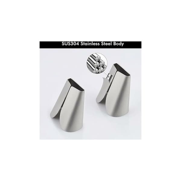 Borstad Silver V Handduksklämma 2-pack Dubbel Blad Greppkrok Självhäftande Fäste Klämdesign 2 st